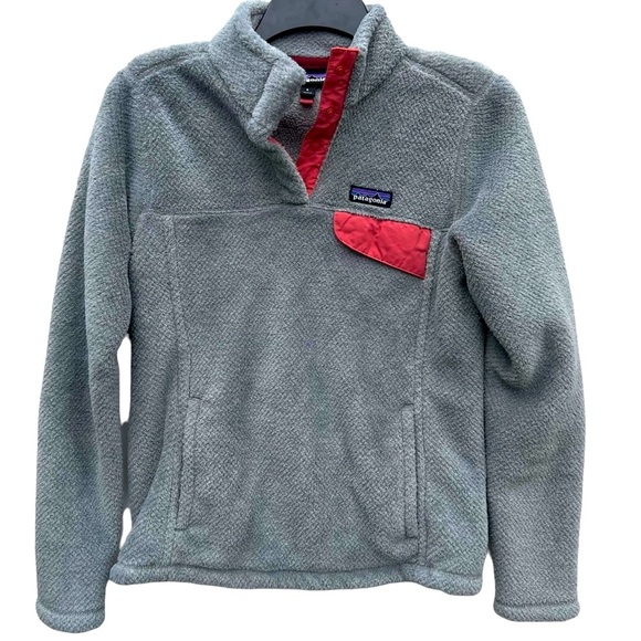 PATAGONIA snap t flap  fleece Coat Jacket womens re-tool small gray retool - Picture 1 of 3